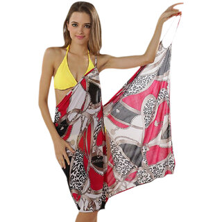 Glamorous Open Back,Fashionable Multi Digital Print Bikini Cover Up Wrap Dress