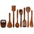 Shilpi Wooden Spoon Set of 7/2 Frying, 1 Serving, 1 Spatula, 1 Chapati Spoon, 1 Desert, 1 Rice/Wooden Handmade Ladle/Kit