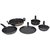 Styleco Aluminium Black Enamel coated Anti Scratch  induction Friendly Cookware Set (Set of 5)