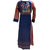 Posh Living Womens Cotton Kurti Round Neck Heavy Embroidery Anarkali 3/4 Sleeve