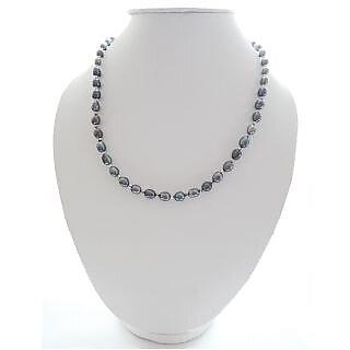 Dyed Black Freshwater Pearl, adorn with metal beads, Secure with Clasp