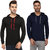 Adorbs Solid Men's Hooded Black, Navy Blue T-Shirt(Pack of 2)