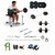 Protoner Weight Lifting Package 85 Kgs + 5' Straight+ 3' Curl Rod + Preacher Curl Bench + P.Bar