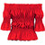 Aashish Garments - Red Off Shoulder Smoking Crepe Women Top