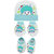 Neska Moda Baby Blue Mittens Booties with Cap Set 3 Pcs Combo 0 To 6 Months