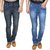 Trendy Trotters Men's Light Blue  Dark Blue  Cotton Lycra Washed/Faded Regular Fit Jeans (Pack of 2)