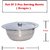 AH Stainless Steel  Set of 3 Pcs Serving Bowls With Lid ( Dongas ) For Serving Purpose - Silver Color