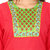 Purvahi Red color cotton Solid Long length kurti with Neck Embroidery