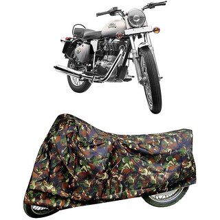 De AutoCare Premium Quality Army/ Junglee Matty Two Wheeler Bike Body Cover for Roy@l En-Field Classic 350