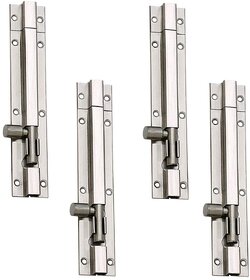 MH Stainless Steel Plain Tower Bolt 12 Inches Silver-- Pack of 4 Pieces