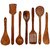 Shilpi Wooden Spoon Set of 7/2 Frying, 1 Serving, 1 Spatula, 1 Chapati Spoon, 1 Desert, 1 Rice/Wooden Handmade Ladle