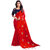 Women's Red Paper silk Sari With Banglore Silk Blouse