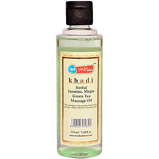 Khadi Mart Herbal Jasmine Mogra  Green Tea Scalp Massage Oil  210ml