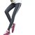 Women's White Double Narrow Side Stripe Stretchable Dark Grey Leggings Yoga Gym Wear /Sport's Wear