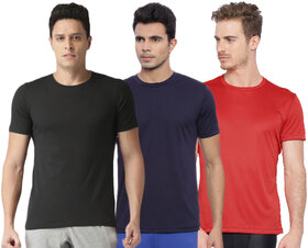 Concepts Multicolor Polyester Dri Fit Tshirts Pack Of 3