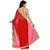Women's  Red Pearl Work Georgette Sari With Blouse