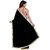 Women's  Black Pearl Work Georgette Sari With Blouse