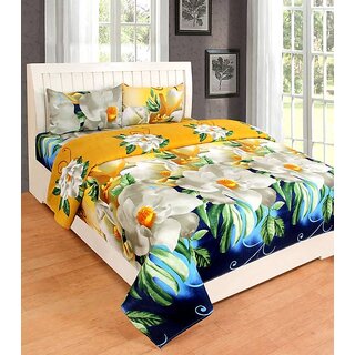 Manvi Creations Double Bedsheet With 2 Pillow Covers