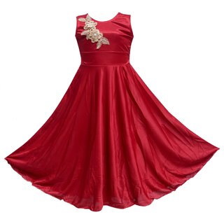 Princess Maroon Party wear Dress for Girls