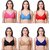 Sparkle  Multi Colour Non-Padded Seamless Bra with Full Adjustable Straps and Cotton Fabric (incl. 6 Bras)