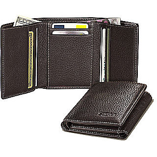 Tri Fold Leather Wallet for Men and women