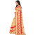 Women's  Beige  Embroidery Net Sari With Blouse Piece