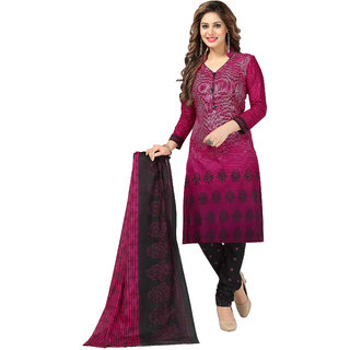 pink black combination dress