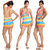 Fascinating Multi Stripes  Colour Halter Neck Cut-Sleeve Beachwear Cover-Up