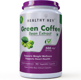 Healthyhey Nutrition Green Coffee Bean Extract With Antioxidants 50 Chlorogenic Acid  90 Count