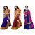 Indian Beauty Women's Tussar Silk Bollywood Deigner Saree With (Pack of 3) Sarees