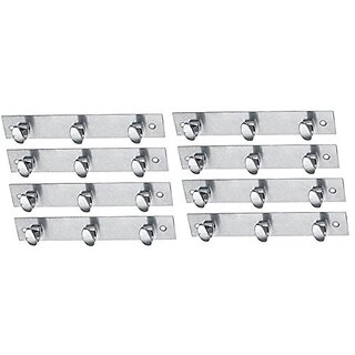                       MH StainlessSteel Wall Hook Hook Trums 3 Legs Silver Pack of 8 Pieces                                              