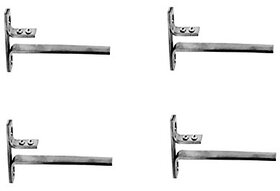 MH Stainless Steel F Type Glass Shelf Bracket Rectangle 8 Inches 8 mm Pack of 4 Pieces