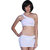 Stylish Zip Up White  White Crop Top And Skirt One-Shoulder Set