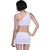 Stylish Zip Up White  White Crop Top And Skirt One-Shoulder Set