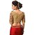 Women's  Red Embroidery Paper Silk Sari With Blouse