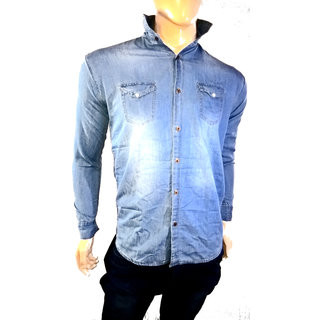 branded style double pocket solid denim shirts for men pack of 3