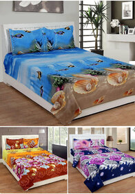 Status Micro Fibre 3 Double Bedsheets with 6 Pillow Covers