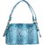 TARUSA Light Blue Faux Leather Animal Texture Handbag For Women's