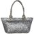 TARUSA Grey Faux Leather Abstract Texture Handbag For Women's