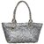 TARUSA Grey Faux Leather Abstract Texture Handbag For Women's