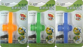 Amazeshopee Packaging Bag Seal Up Discharge Tube Clips For Liquid and Powder (Multicolor)