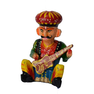 Handmadeo artize rajasthan India Souvenir Wooden Magnet Musician perfect souvenir for gifting
