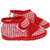 Neska Moda Baby Boys and Girls Red Terry Cotton Anti Slip Velcro Booties For 0 To 12 Months BT293