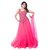 V-KARAN Women's Net Pink Party Wear Designer Semi-stitched Gown
