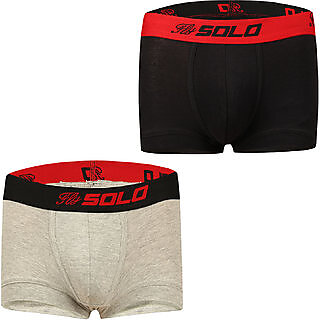                       Solo Mens Modern Grip Short Trunk Cotton Stretch Ultra Soft Classic Boxer Brief (Pack of 2)                                              