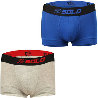                       Solo Mens Modern Grip Short Trunk Cotton Stretch Ultra Soft Classic Boxer Brief (Pack of 2)                                              