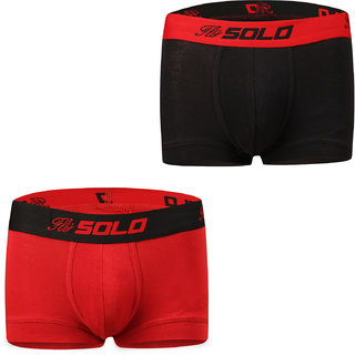 Solo Mens Modern Grip Short Trunk Cotton Stretch Ultra Soft Classic Boxer Brief (Pack of 2)