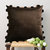 Lushomes Smooth Chocolate Brown Velvet Cushion Covers with matching vibrant Pom Poms (Single Pc, 16 x 16)