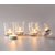 DECORATIVE TEALIGHT CLEAR GLASS VOTIVE CANDLE HOLDER SET OF 3 GLASS + 3 TEALIGHT CANDLES