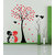 Ghar Kraft Acacia Tree cute couple kids Wall Sticker